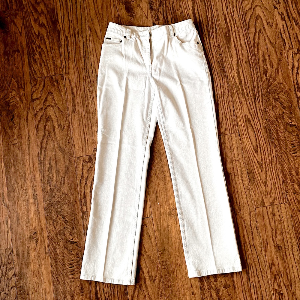 Cream Straight Leg Jeans